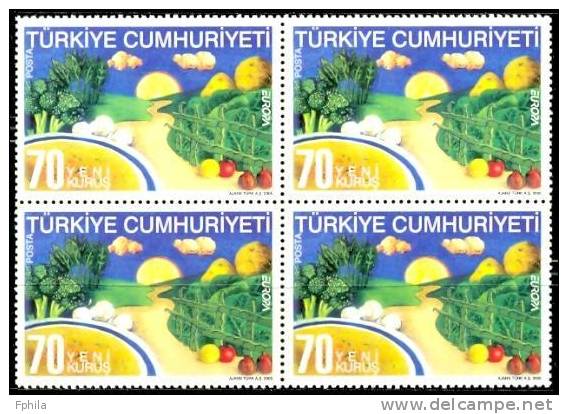 2005 TURKEY EUROPA CEPT - GASTRONOMY BLOCK OF 4 MNH ** - 2005