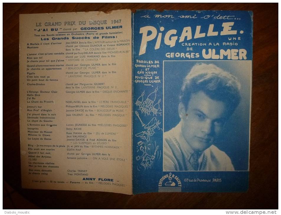 PIGALLE   Chanté Par Georges ULMER - Partitions Musicales Anciennes