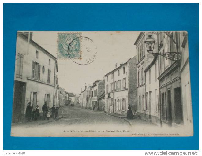78) Mézières-sur-seine - N° 4 - La Grande Rue ; Ouest  - Année 1906 - EDIT - L.V - Sonstige & Ohne Zuordnung