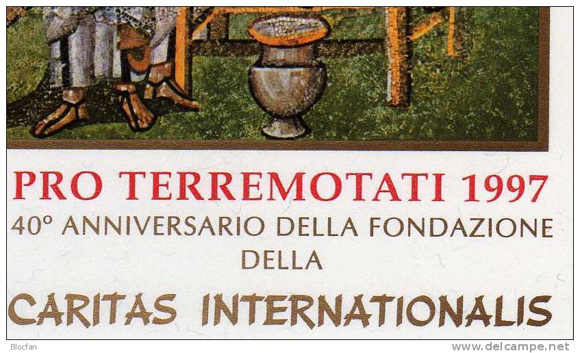 Erdbeben-Hilfe Der Caritas-International Vatikan 1002/5 Als Block 10I ** 40€ Im Gedenkheft Kunst Rom Booklet Bf Vaticane - Cuadernillos