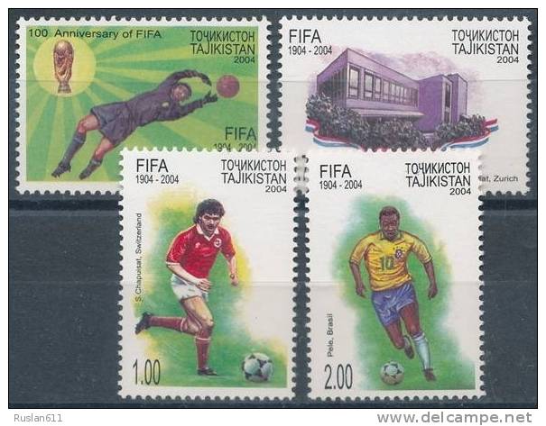 Soccer Football Fussball 2004 Tajikistan #329/32 100 Years FIFA MNH ** - Other & Unclassified