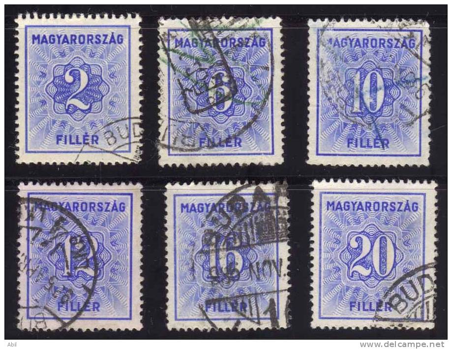 Hongrie 1934 N°Y.T. : TT. 120,122 Et 124 à 127 Obl. - Port Dû (Taxe)