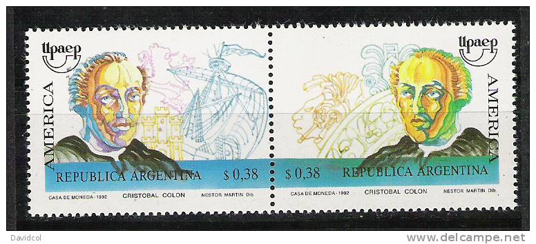 M830.-.ARGENTINA .-. 1992 .-. MI # : 2145-46 .-.  MNH  .-.  AMERICA UPAEP - Unused Stamps