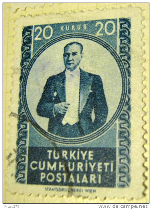 Turkey 1952 Kemal Ataturk 20k - Used - Oblitérés