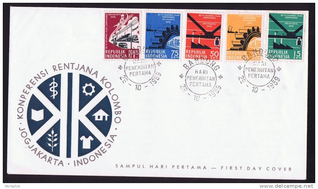 1959  Colombo Plan Conference St On Unaddressed FDC - Indonésie