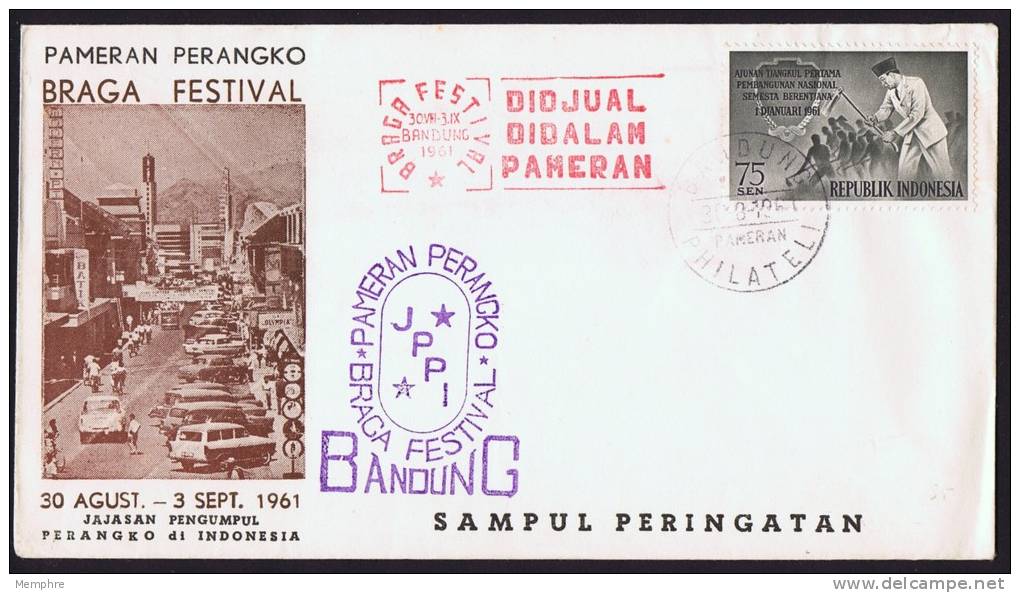 1961  Braga Festival Commemorative Cover - Indonesië