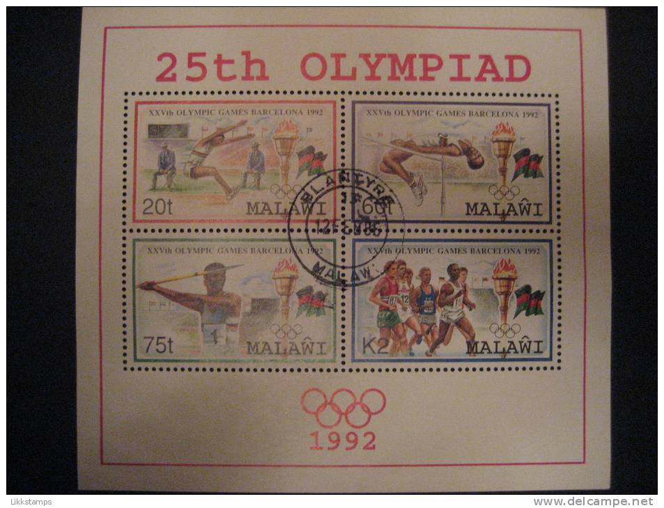 MALAWI  1992    BARCELONA  1992  OLYMPIC  GAMES   MINIATURE SHEET - Malawi (1964-...)