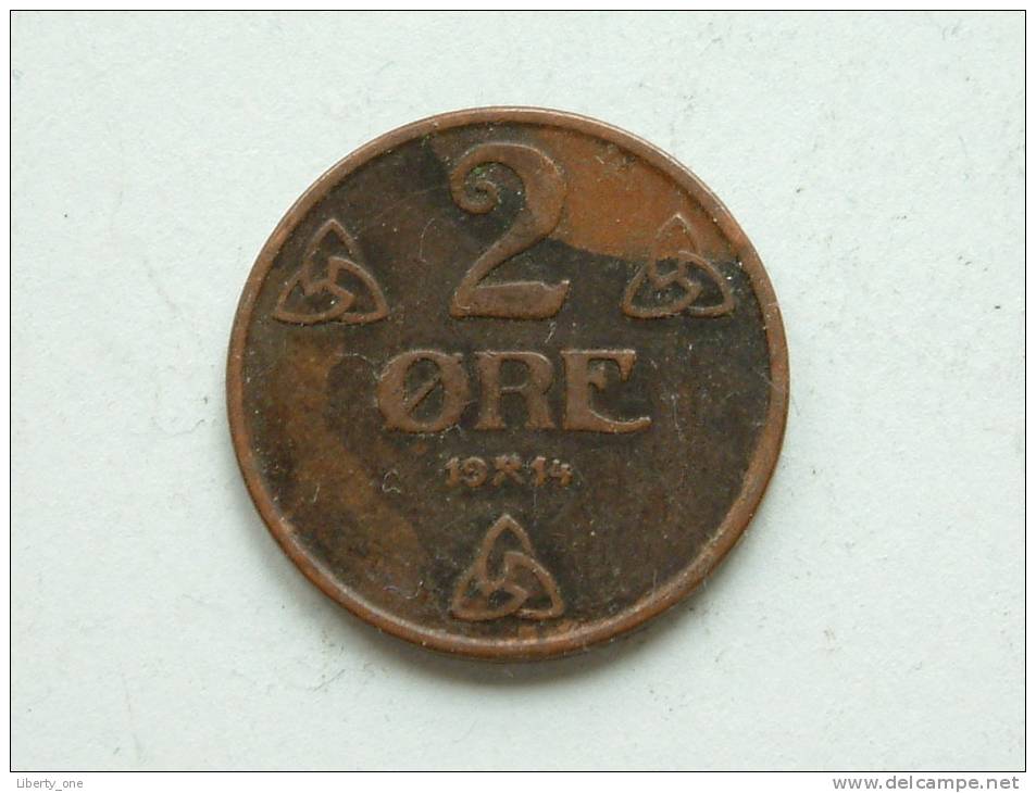 1914 - 2 ORE / KM 371 ( For Grade , Please See Photo ) ! - Norvège