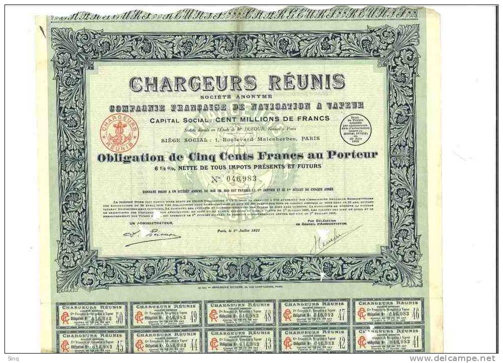 Chargeurs Réunis 1er Juillet 1921 - Navy