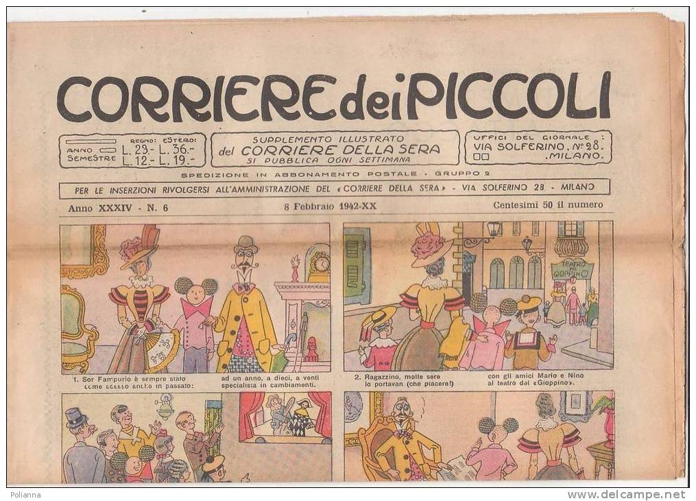 C0767 - CORRIERE DEI PICCOLI 8 Febbraio 1942/Illustrazioni BISI/BALDO/MOLERPA/PAGOTTO - Corriere Dei Piccoli