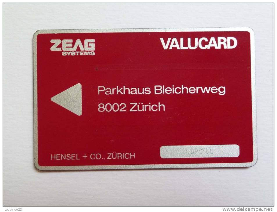 SWITZERLAND - Very Rare Old Parking Card - Hensel & Co - L&G - (SW41) - Switzerland