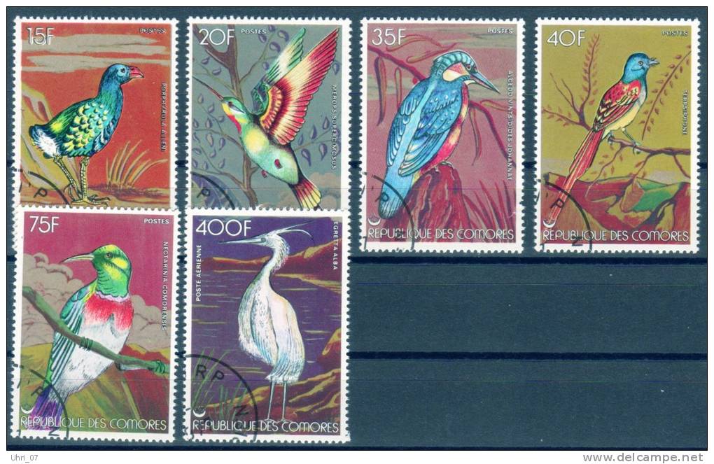 Komoren 1978 Vögel Mi.-Nr. 377 - 382 O - Isole Comore (1975-...)