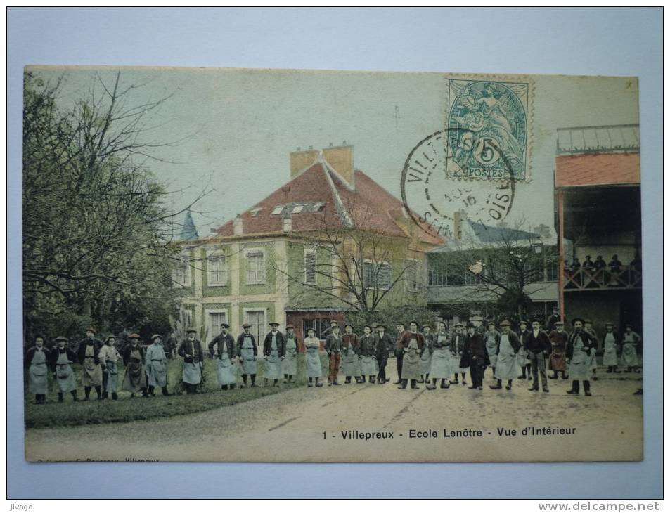 VILLEPREUX  :  Ecole  LENÔTRE  -  Vue D'intérieur  -  SUPERBE  Animation  (Carte Couleur)  - Villepreux