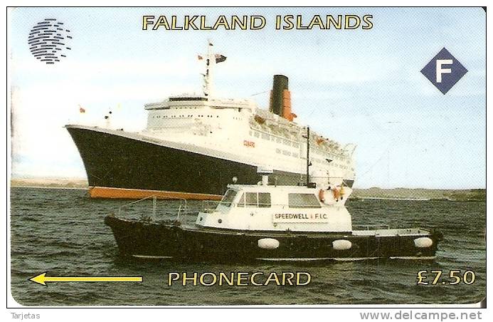 TARJETA DE LAS FALKLAND ISLANDS DE UN BARCO (SHIP) 3CWFA - Falkland