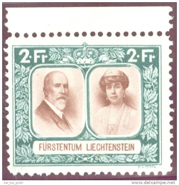 Liechtenstein 1930 Fürstenpaar Fr. 2.00 Gezähnt 11.5 Zu#97B Mi#107B * Falz - Neufs