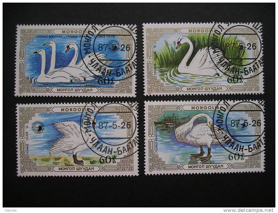 Mongolia Swans 1987 Canceled - Cygnes