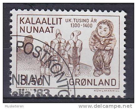 Greenland 1983 Mi. 144    3.50 Kr 1000. Jahrestag Der Besiedlung Grönlands Mumie Eines Eskimo Eskimo-familie - Oblitérés