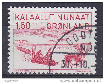 Greenland 1981 Mi. 128      1.60 Kr Jens Kreutzmann Schlittenfahrt Nach Nordkanada Illustration - Oblitérés