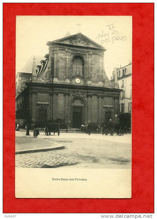 * PARIS-Eglise Notre-Dame-des-Victoires(Attelages De Chevaux Devant)-début 1900 - Arrondissement: 02