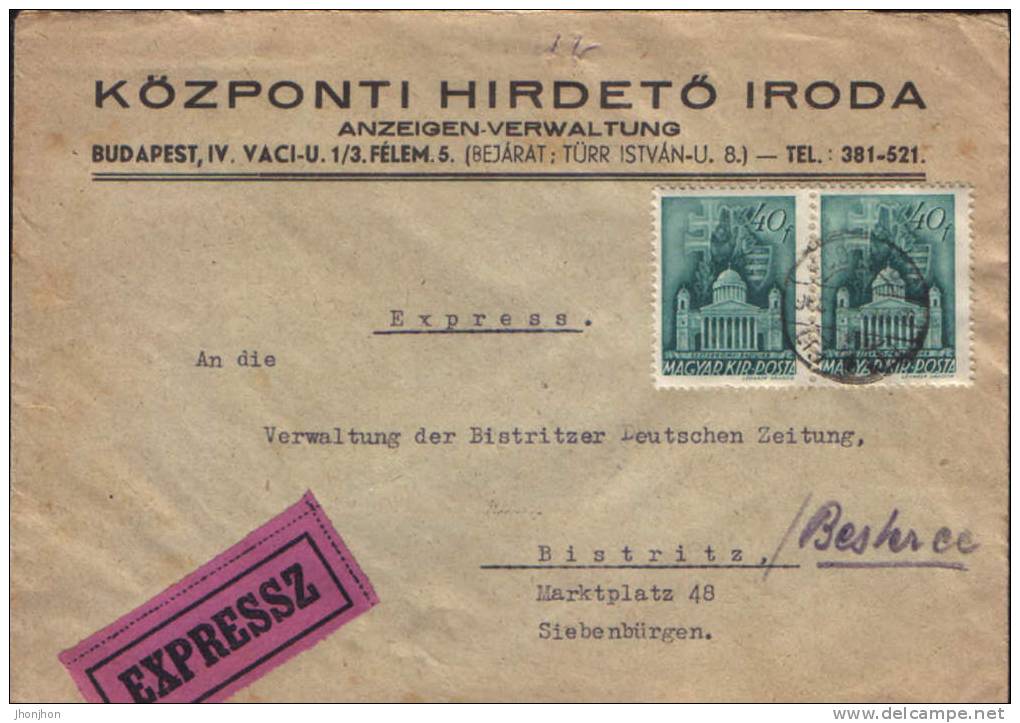 Hungary-1916-Envelope Custom (Central Publicity Agency) Circulated Bistritza (now Romania) - Brieven En Documenten