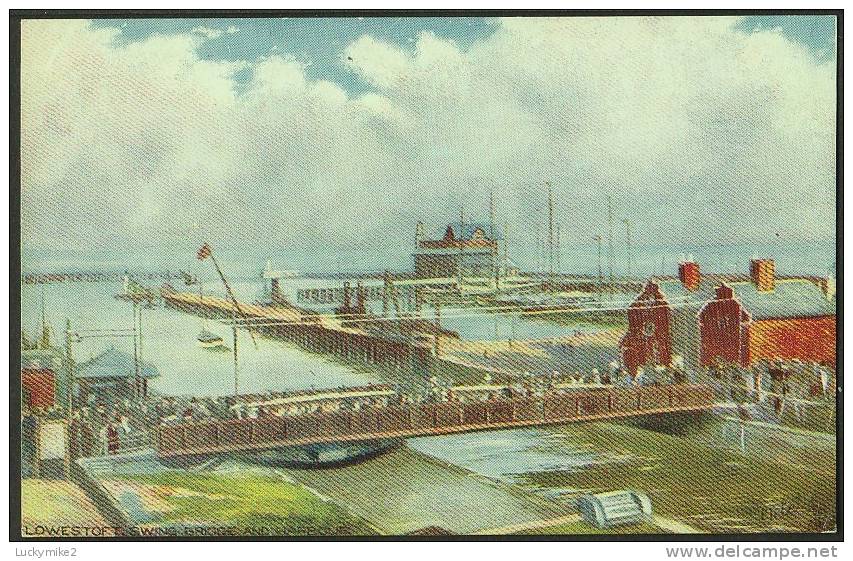 "Lowestoft Swing Bridge And Harbour",   A C1910  Tuck's Postcard (no 8521).          Su-201 - Lowestoft