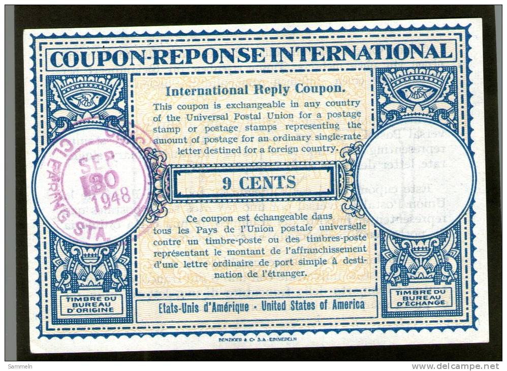 2232 Coupon Reponse International Antwortschein IRC IAS CRI USA Amerika Chicago T14 9c "o über N" - Other & Unclassified