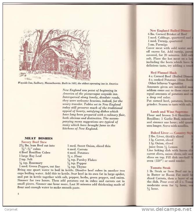 FLAVOR OF NEW ENGLAND By JACK FROST - 1974 Pubs. By FOXBORO COMPANY - 32 PAGES - VF CONDITION- - Noord-Amerikaans