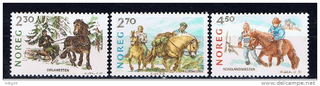 N Norwegen 1987 Mi 981-83 Mnh Pferde - Ongebruikt