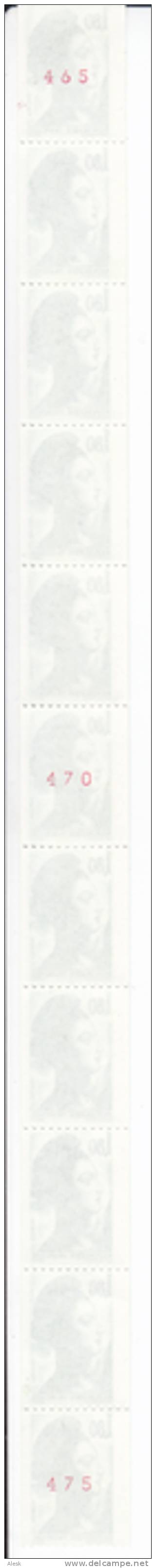 ROULETTES De 11 Timbres Liberté De Gandon 1.80fr Vert N° 86a - Roulettes