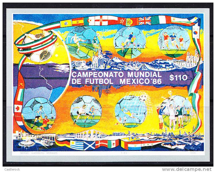 O)MEXICO 1986 WORLD CUP SOCCER CHAMPIONSHIPS,S/S,MNH.- - 1986 – Mexique