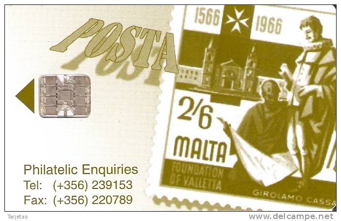 42 TARJETA DE MALTA UN SELLO (STAMP) - Malta