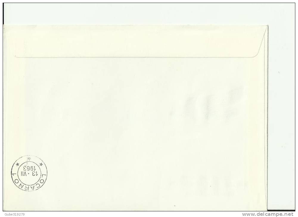 SWITZERLAND PRO AERO 1963- FDC  25 YEARS PRO-AERO - 50 YEARS 1ST FLIGHT BERN-LOCARNO BERN JUL  13, 1963 RE SW 8 - Covers & Documents