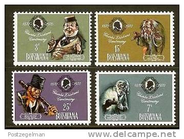 BOTSWANA 1970 MNH Stamps Charles Dickens 62-65  # 5010 - Botswana (1966-...)