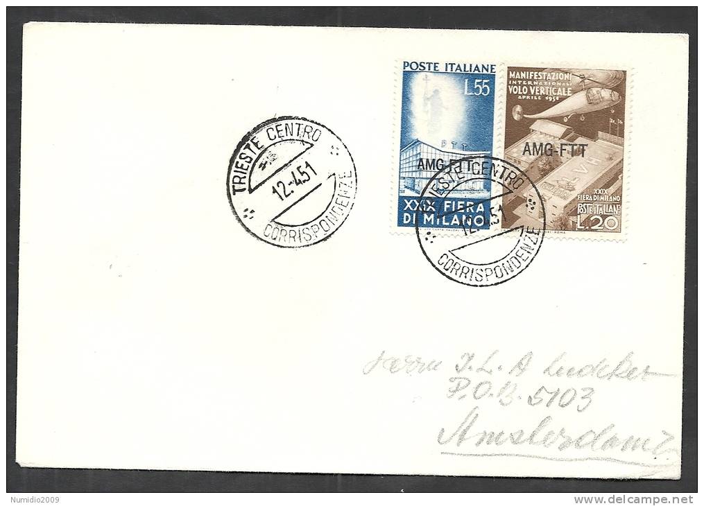 1951 TRIESTE A FDC FIERA DI MILANO - NO TIMBRO DI ARRIVO - Marcophilia