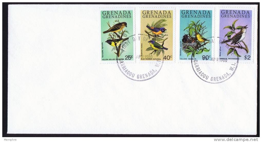 GRENADINES  1980  Songbirds  Complete Set FDC - Grenade (1974-...)