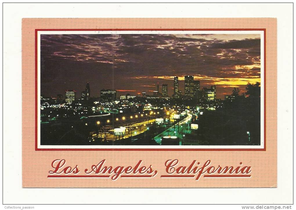 Cp, Etats-Unis, Los Angeles, Twilights Falls ..., Voyagée 1986 - Los Angeles