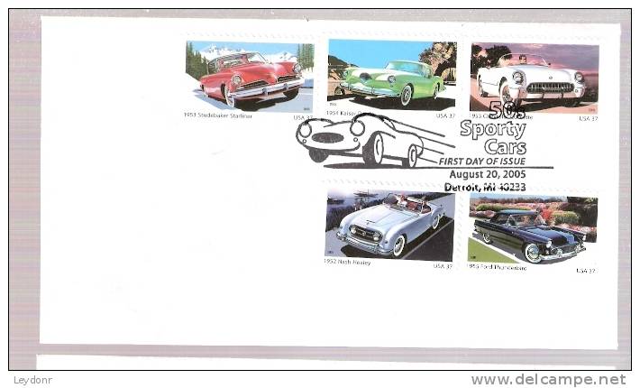 FDC  Sporty Cars - 5 Stamps - 2001-2010