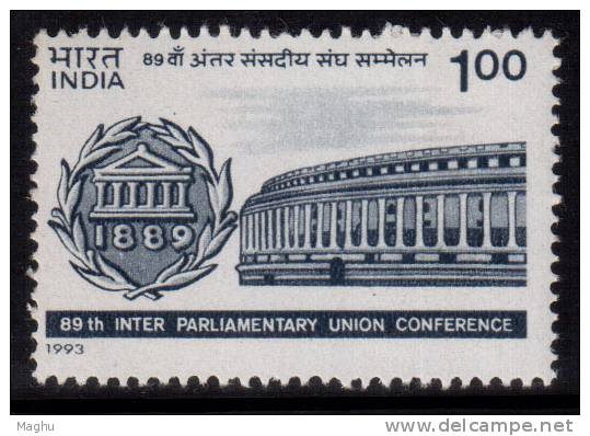 India MNH 1993, Inter Parliamentary Union Conference, Architecture, - Nuovi