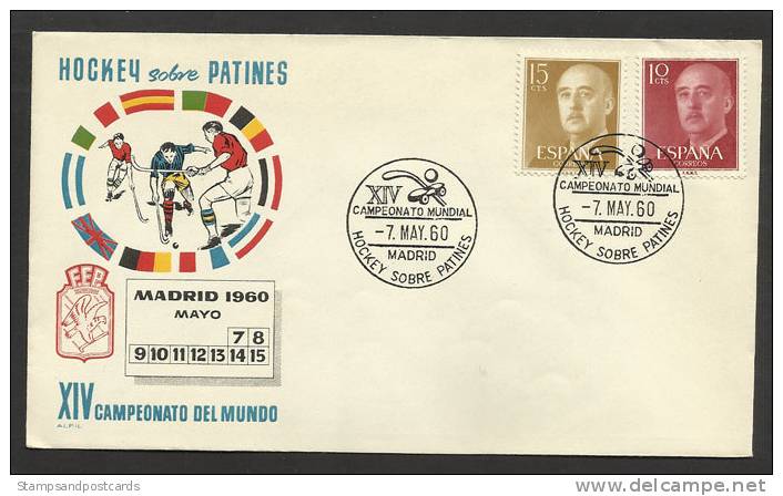 Espagne Championat Monde Hockey Cachet Commémoratif 1960 Spain Hockey Event Postmark - Hockey (Veld)