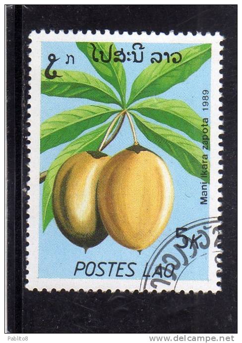 LAOS LAO 1989 FRUITS PLANTS PIANTE DA FRUTTO MANI IKARA ZAPOTA FRUIT - FRUTTA USED - Laos