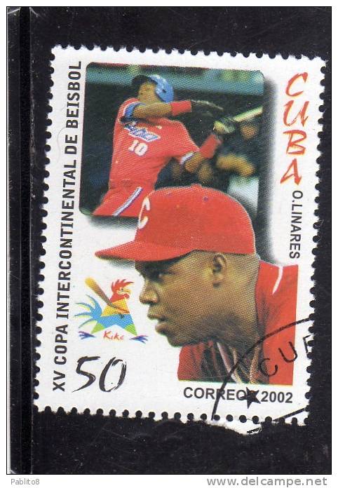 CUBA 2002 BASEBALL BEISBOL COPA INTERCONTINENTAL USED - Used Stamps