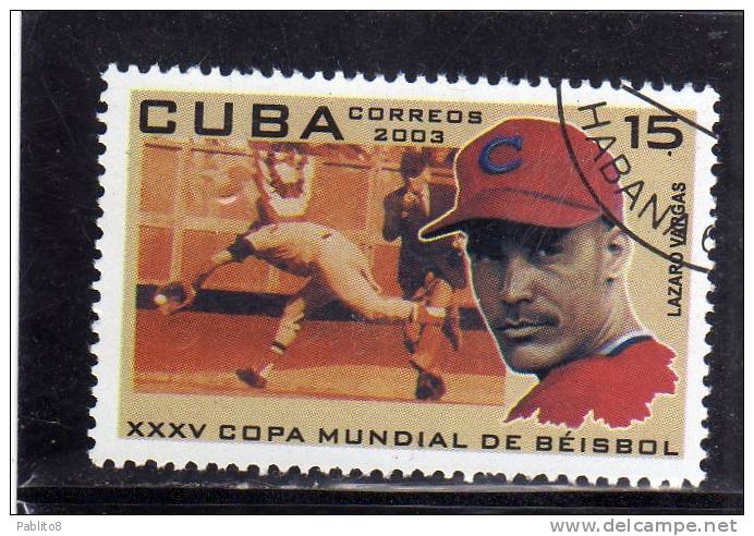 CUBA 2003 BASEBALL BEISBOL COPA INTERCONTINENTAL USED - Oblitérés