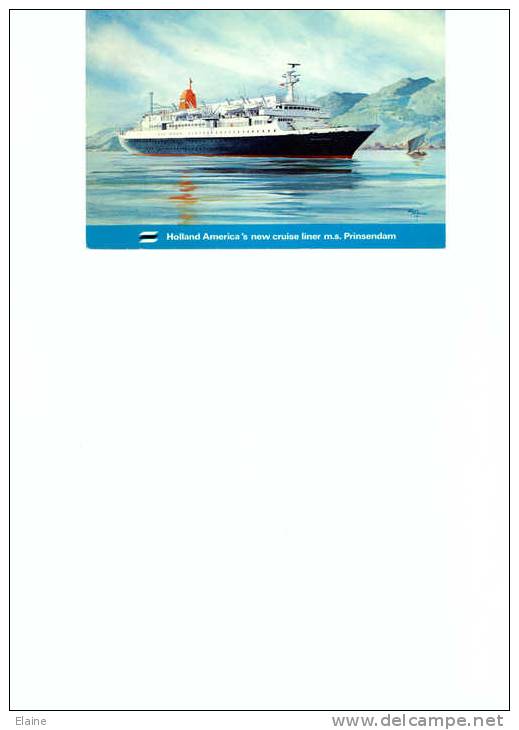 Holland America's M.s. Prinsendam - Artist Signed - Hausboote