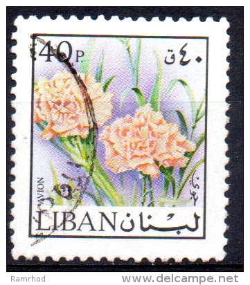 LEBANON 1973 Air - 40p. - Carnations  FU - Lebanon