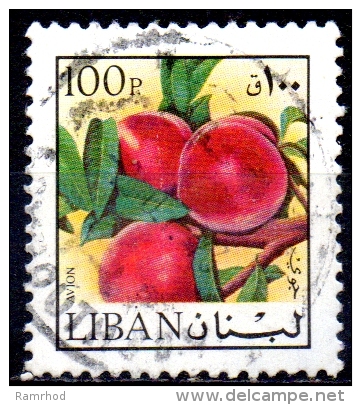 LEBANON 1973 Air - 100p. - Peaches   FU - Libanon