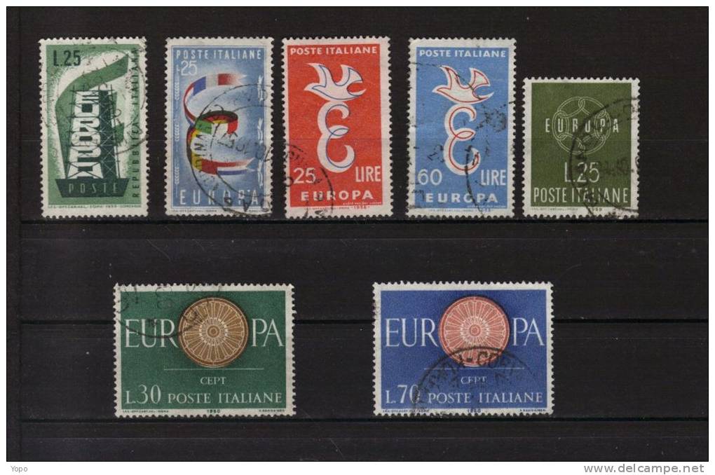 ITALIE:  « EUROPA», N°731 / 744 / 765 / 766 / 804 / 822 / 823 (7 Timbres) - Autres & Non Classés