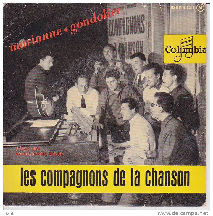 LES COMPAGNONS DE LA CHANSON VYNIL 45 T MARIANNE GONDOLIER C'ETAIT HIER RONDE, RONDE, RONDE - Musique