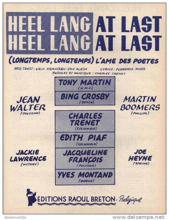 Heel Lang Heel Lang - At Last At Last - Longtemps, Longtemps - L'Ame Des Poêtes - Chorwerke