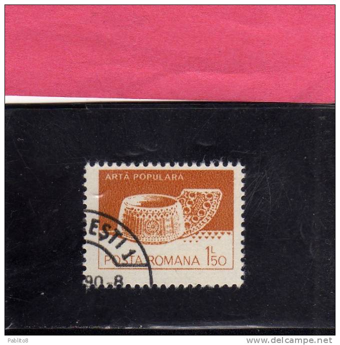 ROMANIA  - ROMANA 1982 POPULAR ART FOLKLORE - FOLCLORE ARTE POPOLARE USED - Usati