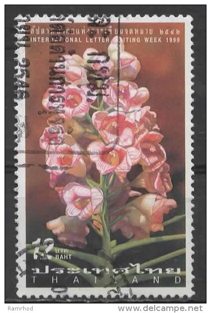 THAILAND 1999 International Correspondence Week. Flowers - 12b. - "Bretschneidera Sinensis" (pink Bell Flowers)   FU - Thailand